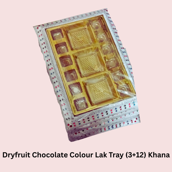 Dryfruit Chocolate Colour Lak Tray (3+12) Khana