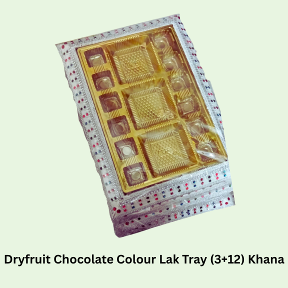 Dryfruit Chocolate Colour Lak Tray (3+12) Khana