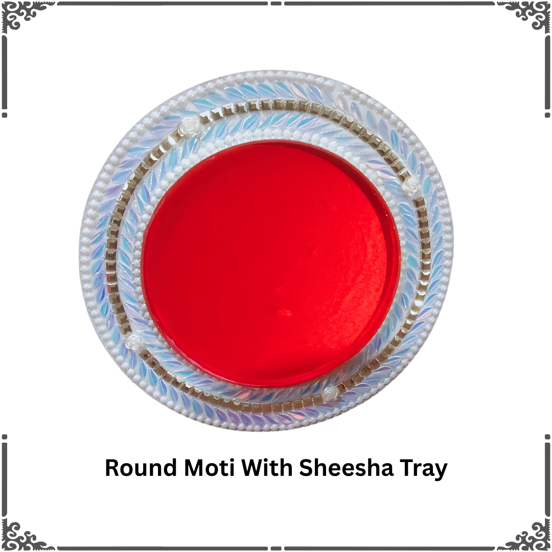 Round Moti With Sheesha Tray