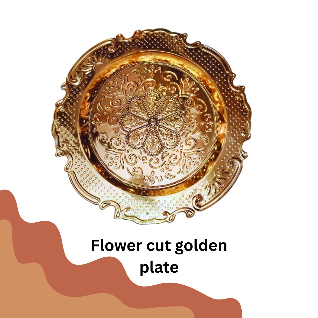 Flower Cut Golden Plate