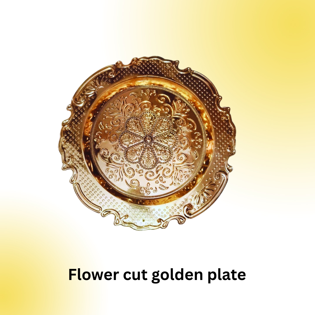 Flower Cut Golden Plate