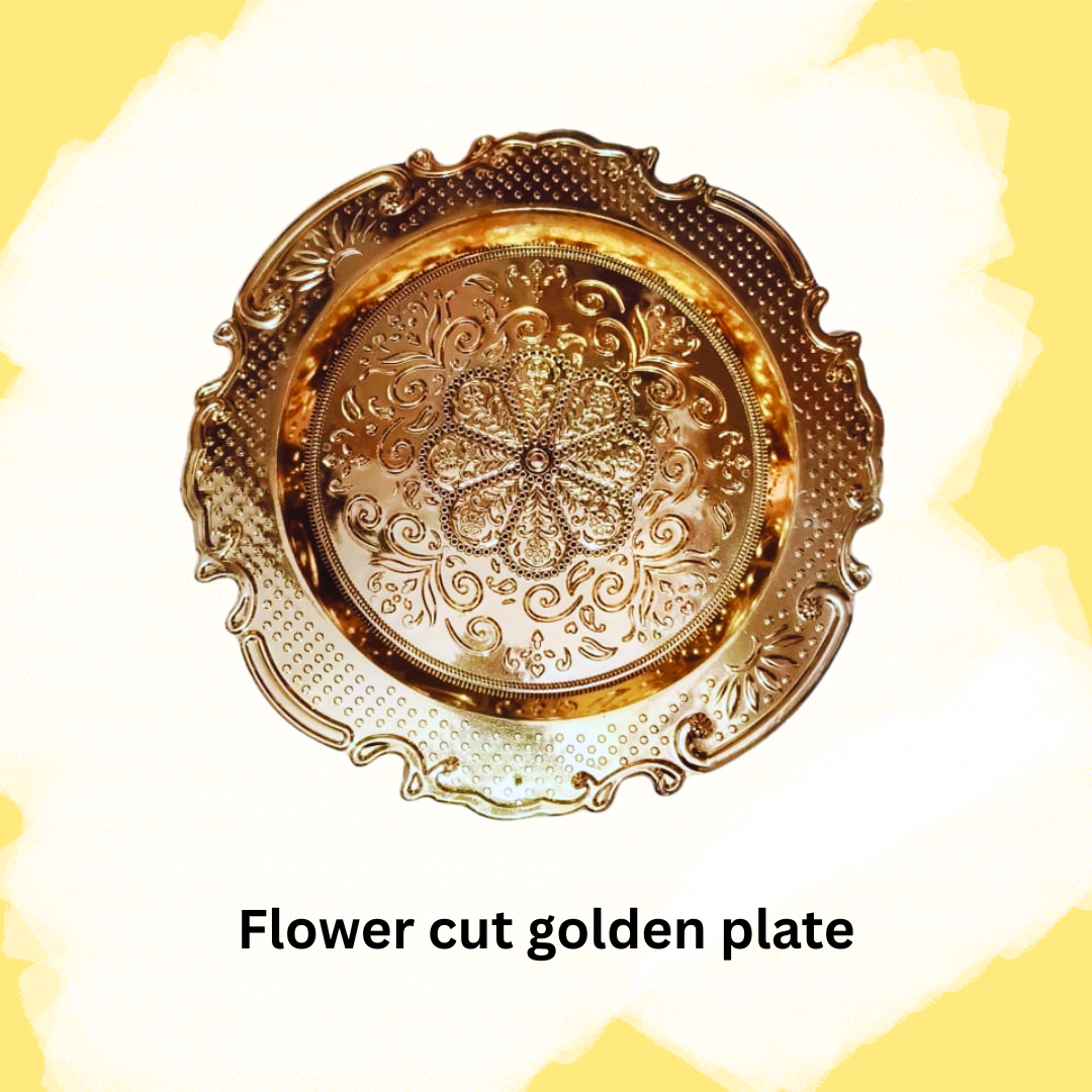 Flower Cut Golden Plate