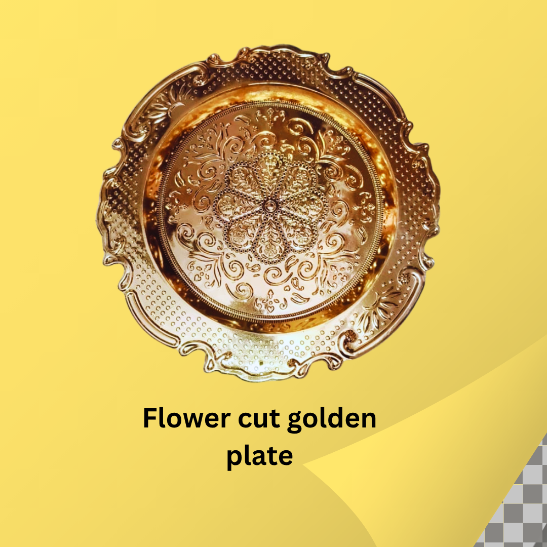 Flower Cut Golden Plate