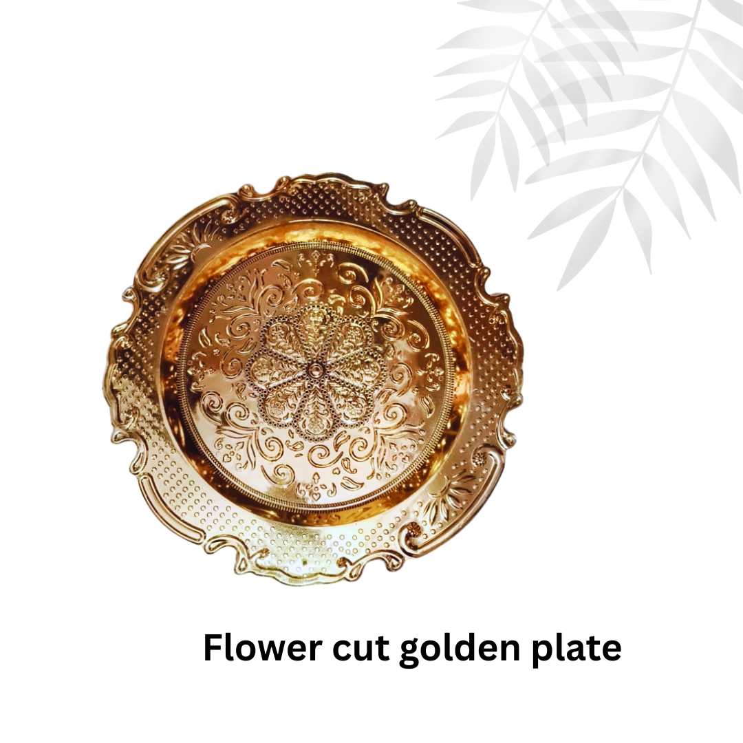 Flower Cut Golden Plate