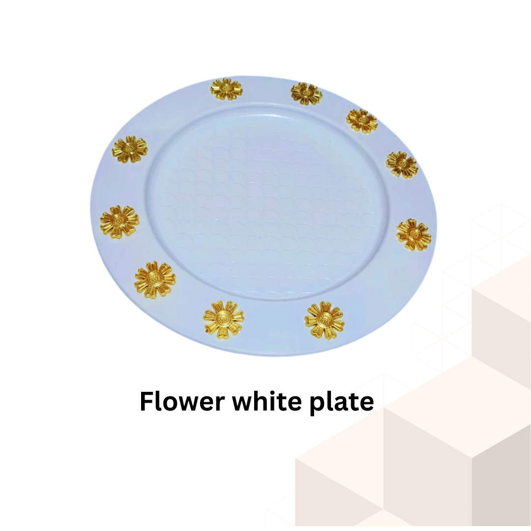 Flower White Plate