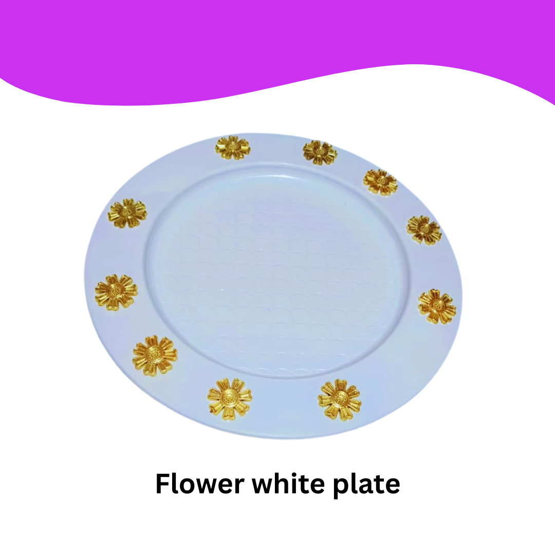 Flower White Plate