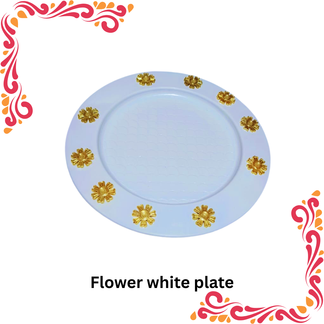 Flower White Plate