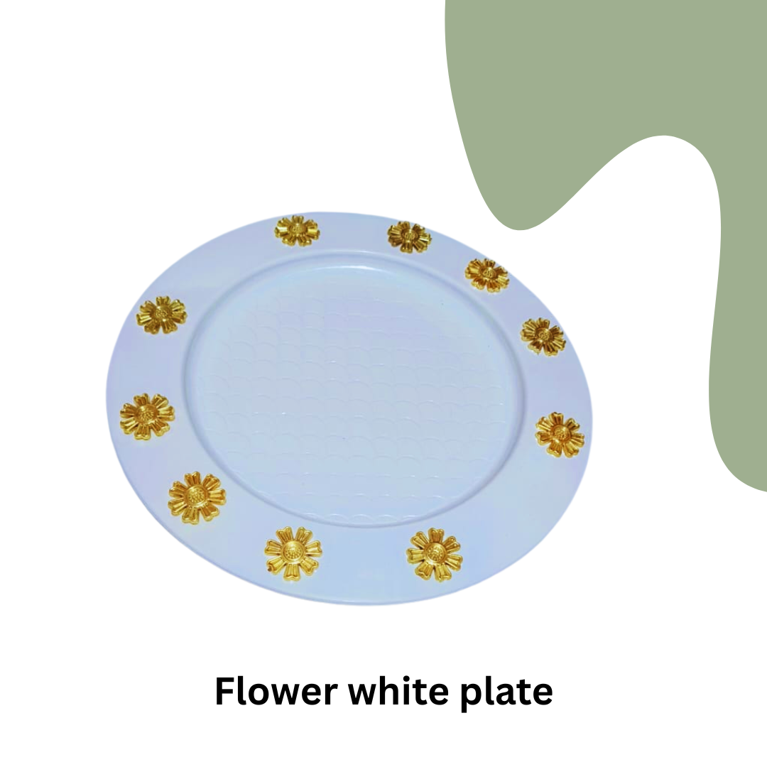 Flower White Plate