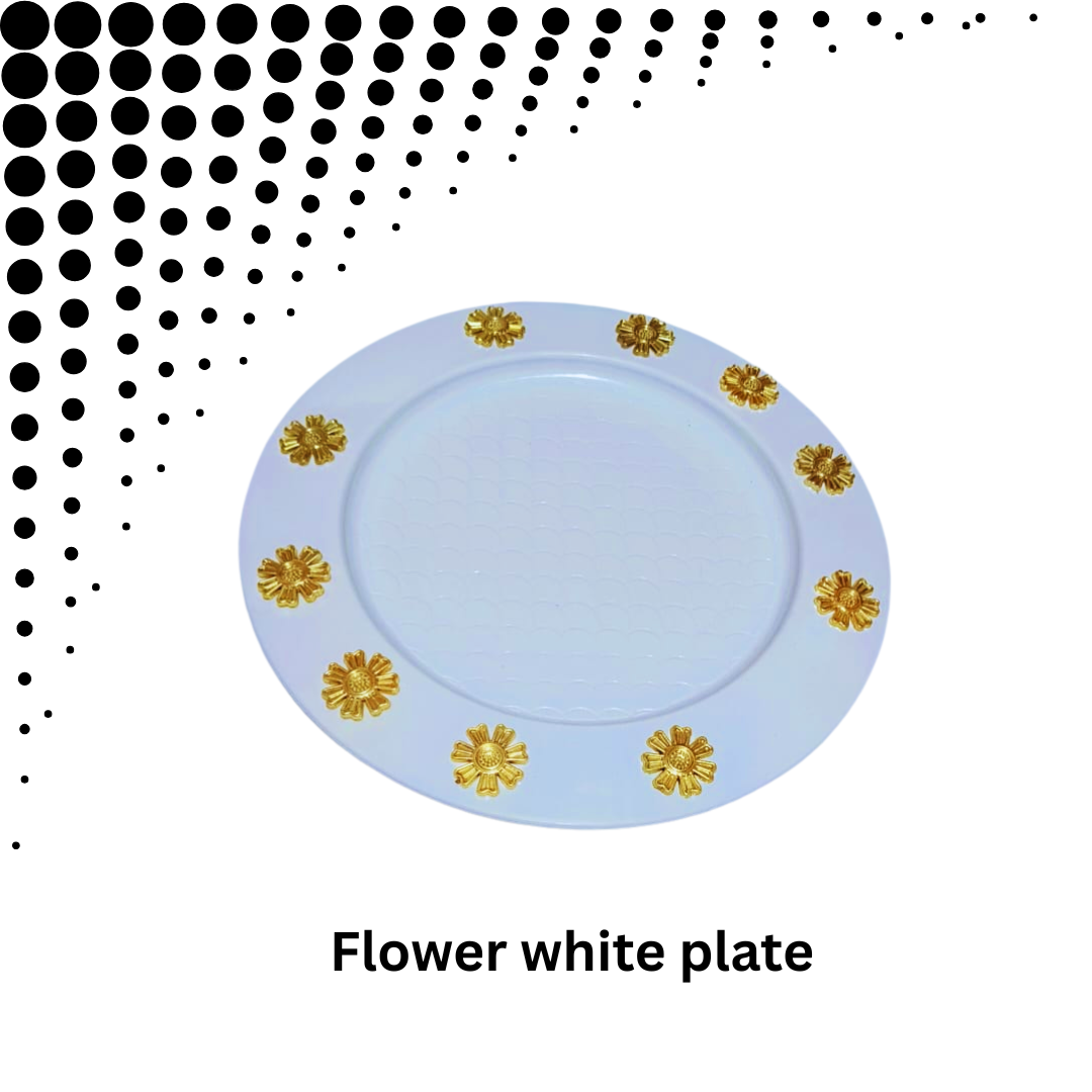 Flower White Plate