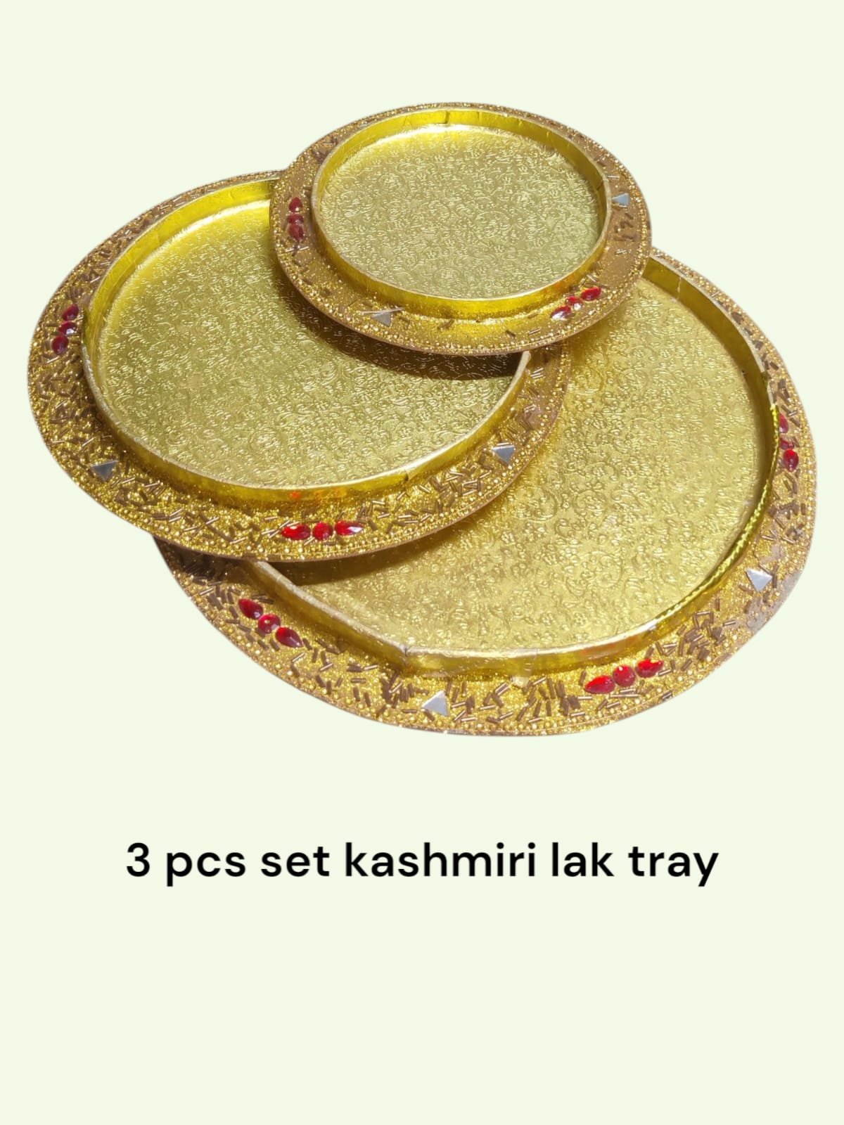 Gol Lak Tray Kashmiri ( 3 Pc Set )