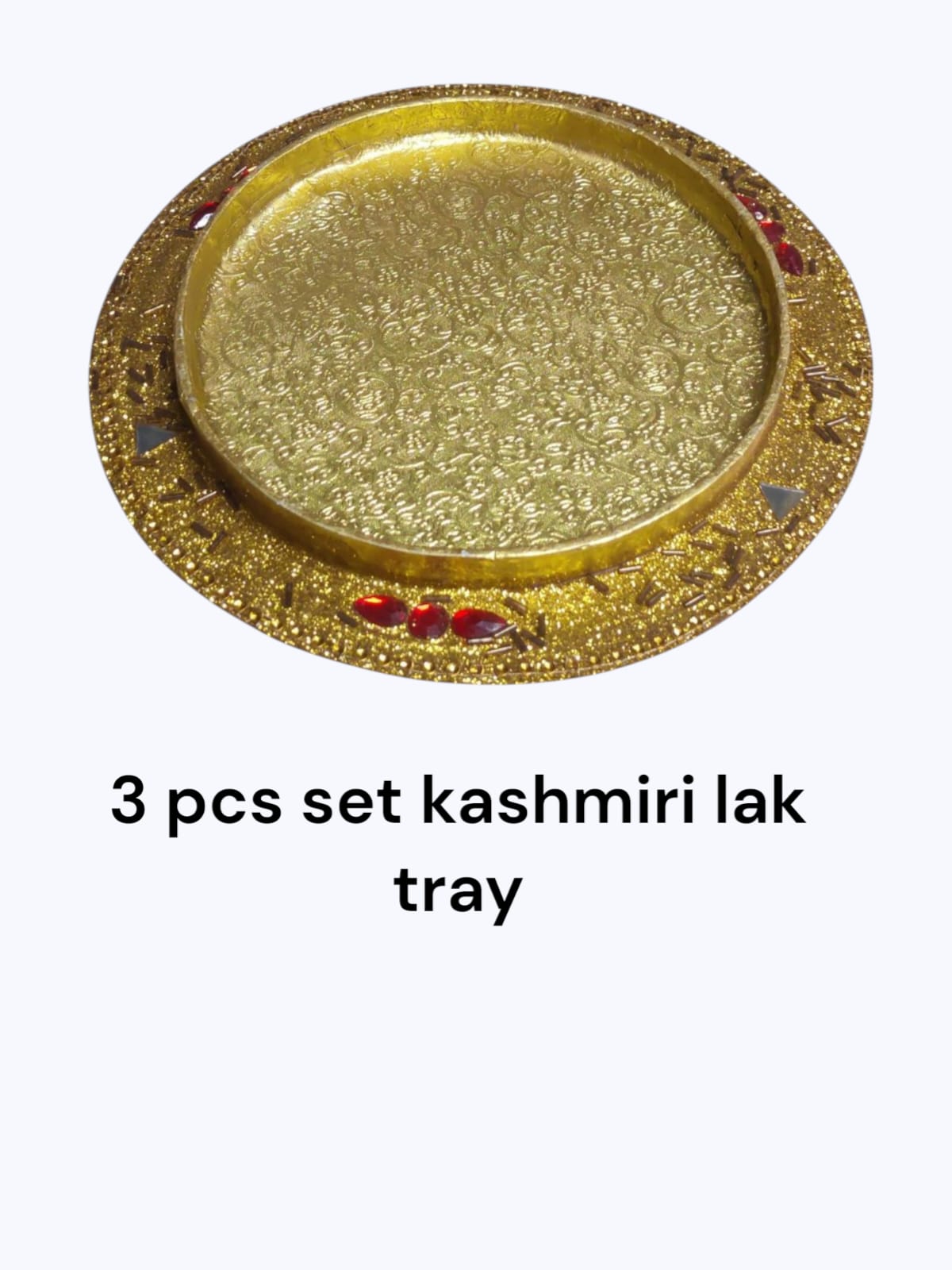 Gol Lak Tray Kashmiri ( 3 Pc Set )