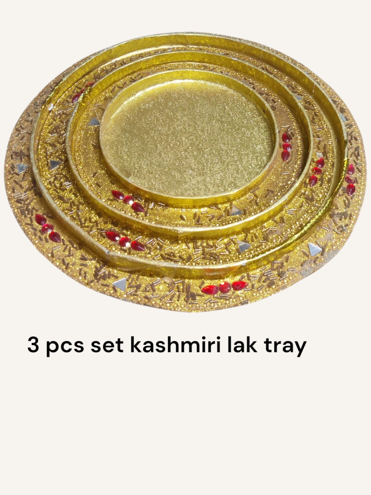 Gol Lak Tray Kashmiri ( 3 Pc Set )