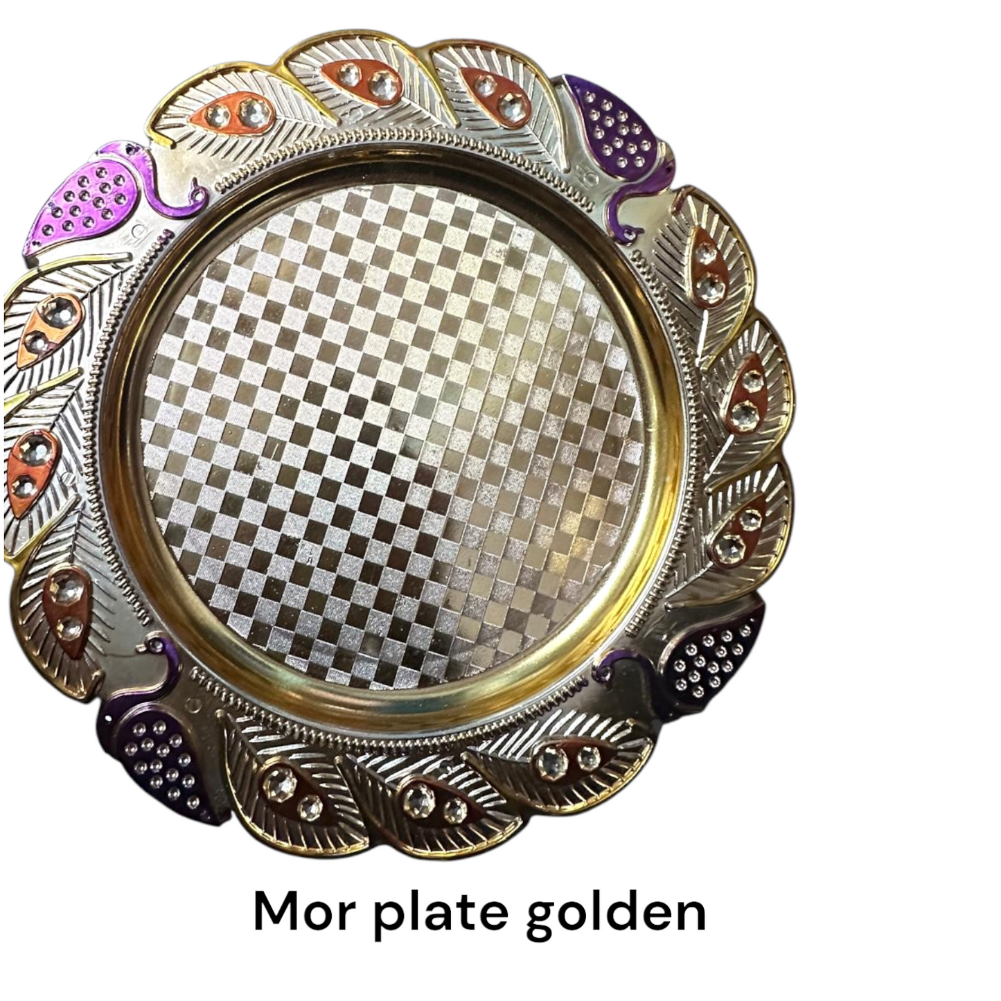 Check Mor Plate Golden