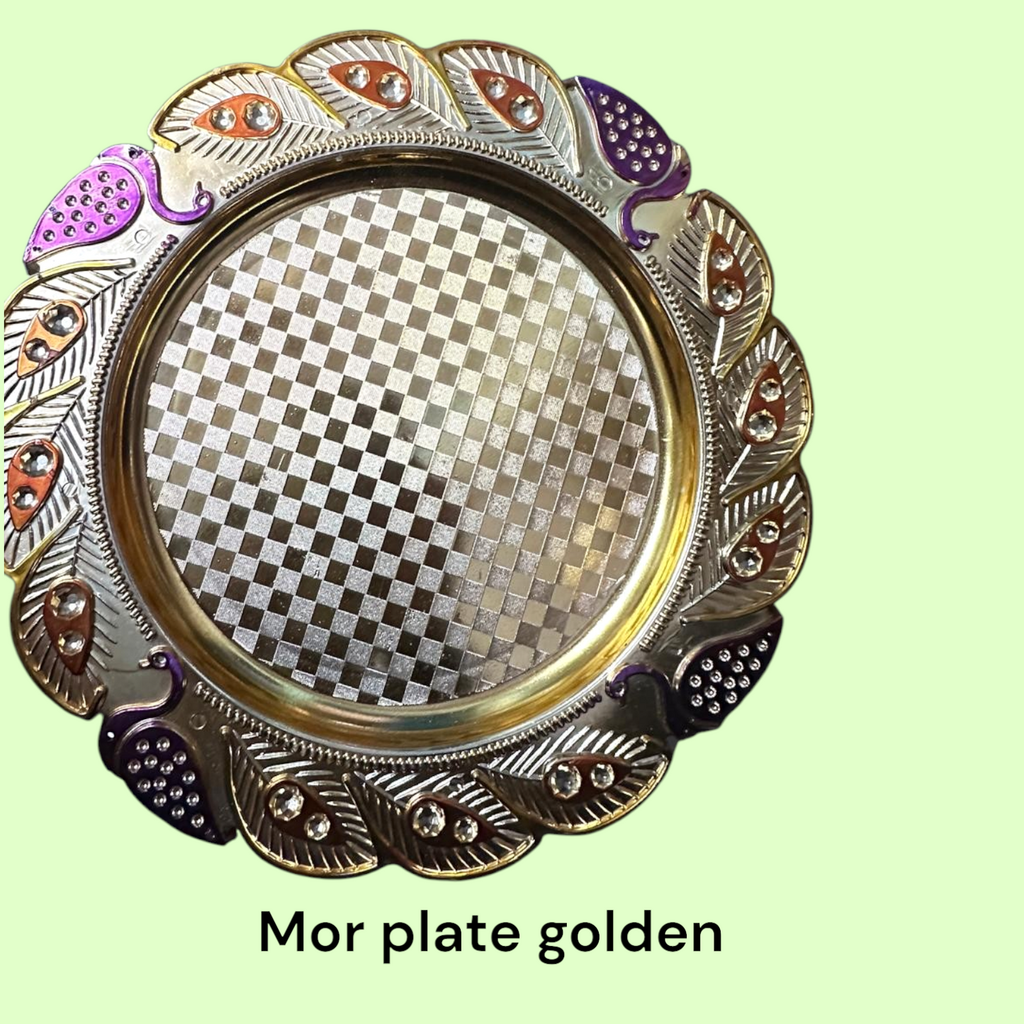 Check Mor Plate Golden