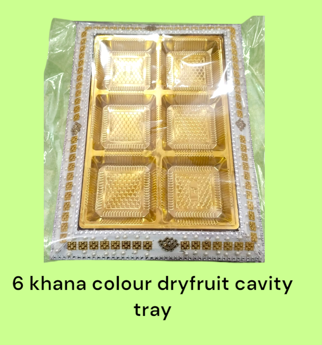6 Khana Colour Dryfruit Cavity Tray